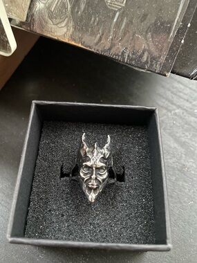 Satanic Devil Face Statement Ring